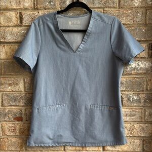 FIGS Women's Blue V-Neck Scrub Top